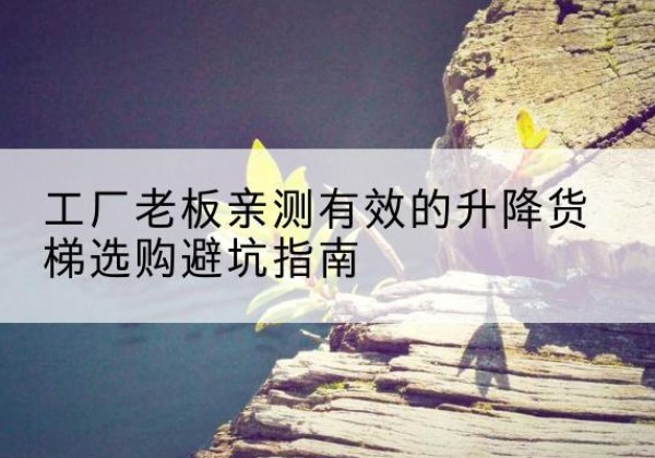 遂川升降货梯怎么选-工厂老板亲测有效的升降货梯选购避坑指南